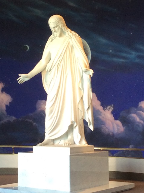 A photo of the Christus at Temple Square